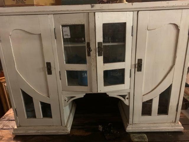 Vintage White Cupboard - Divine Consign Furniture